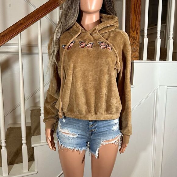 Mighty Fine tan butterfly hoodie - Picture 4 of 11